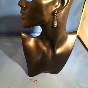 Sterling dangle earrings w/ blue stone, vintage